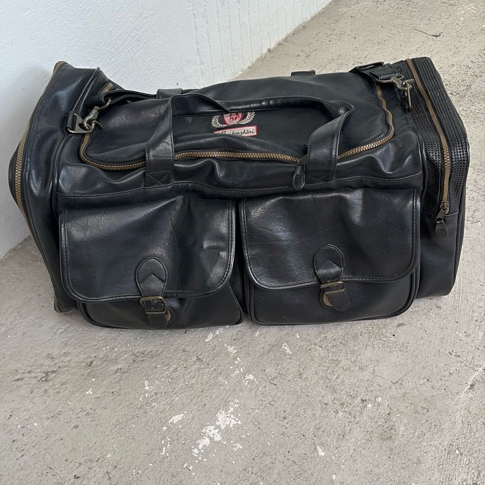 Vintage Lamborghini leather travel bag